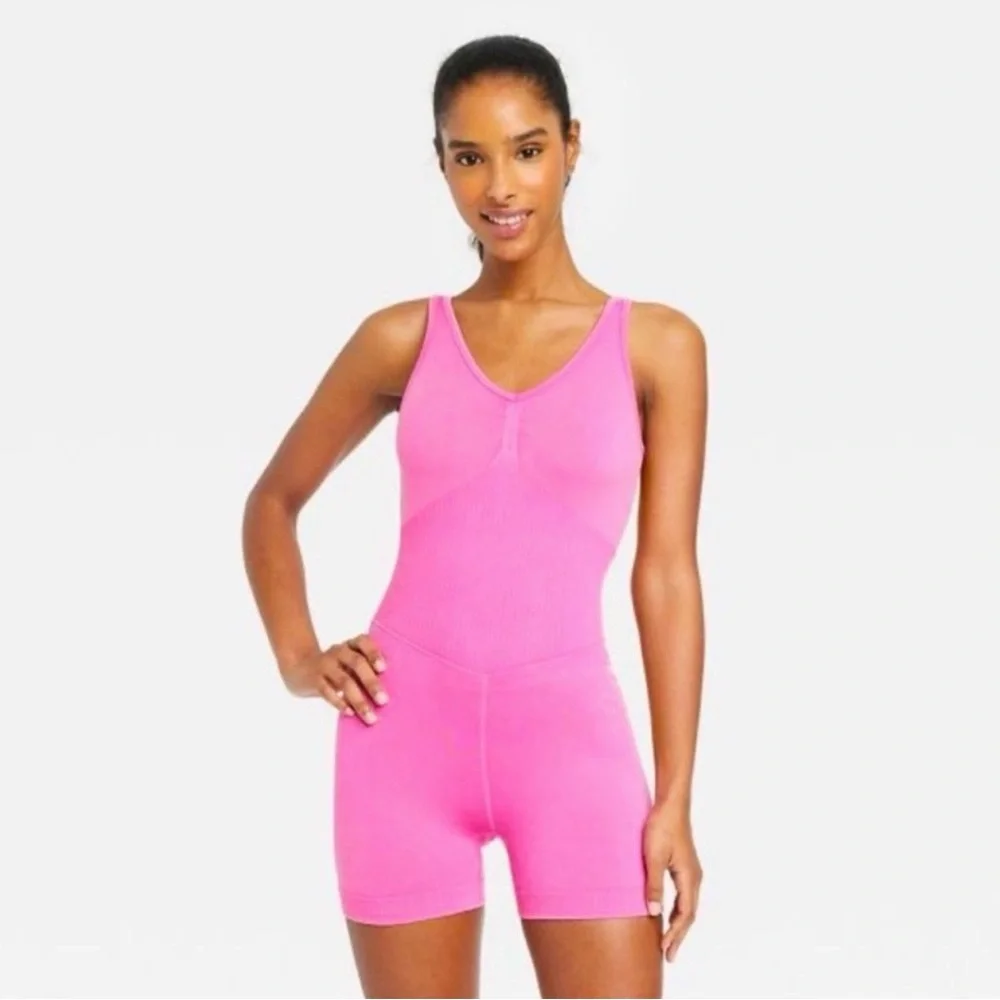 JoyLab Hot Pink Sleeveless Romper Jumpsuit - Picture 1 of 6